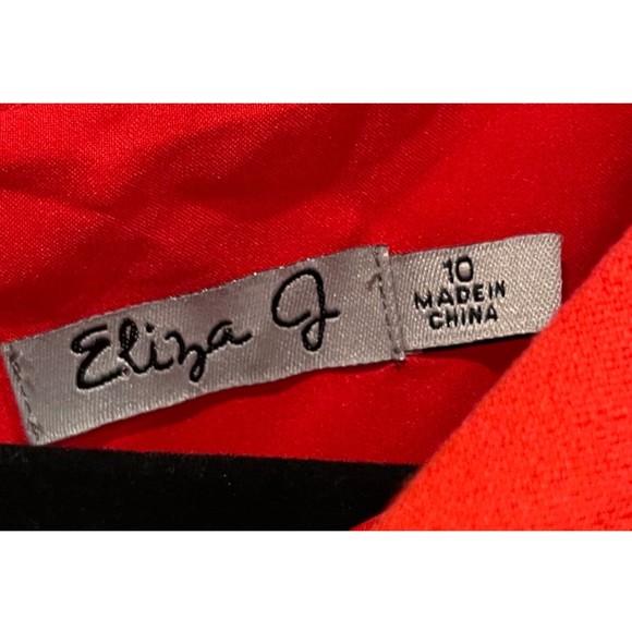 ELIZA J Red 3/4 Sleeve Zipper Back Mini Dress - Picture 2 of 3